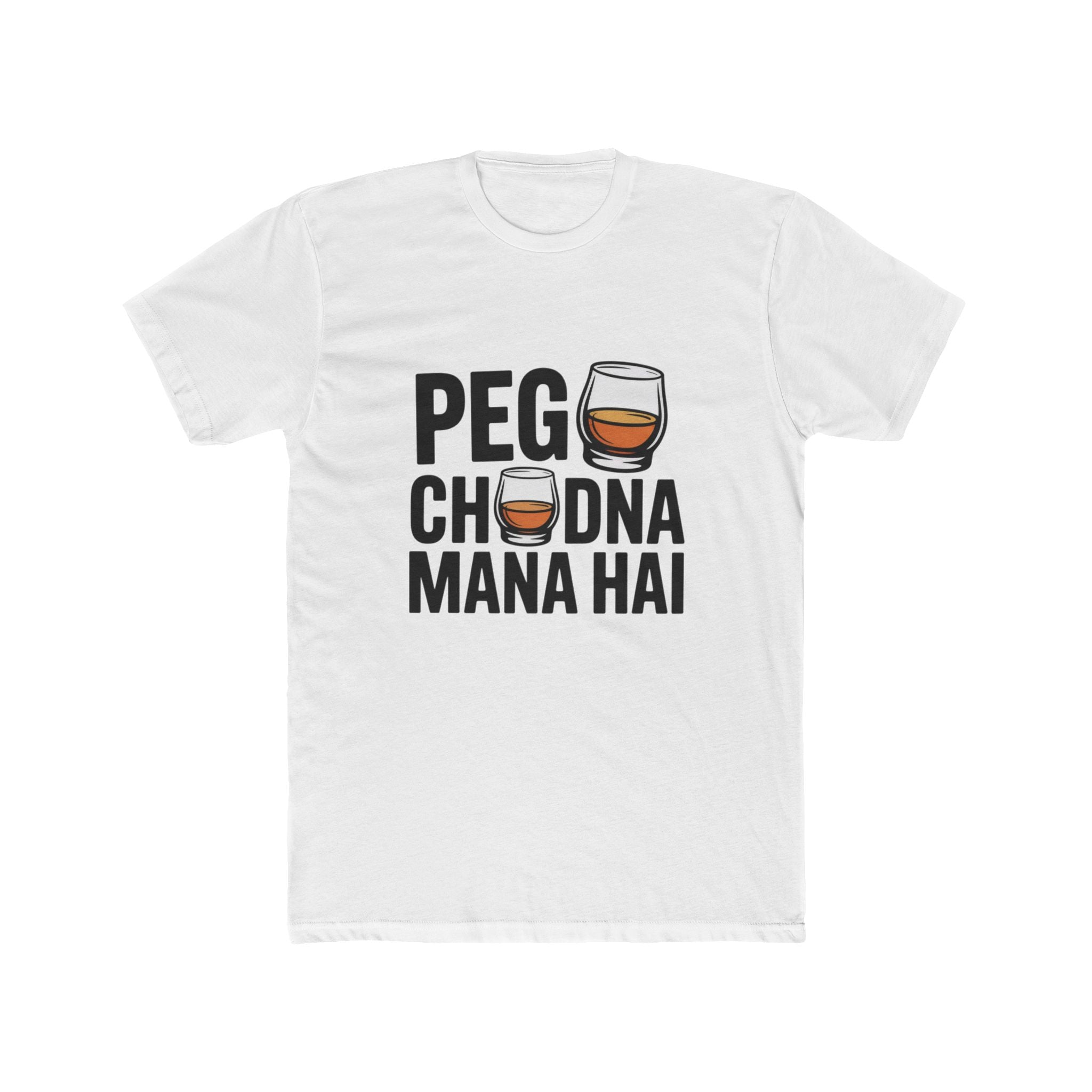 Peg Title with Glass Design Unisex Printed T-Shirt
