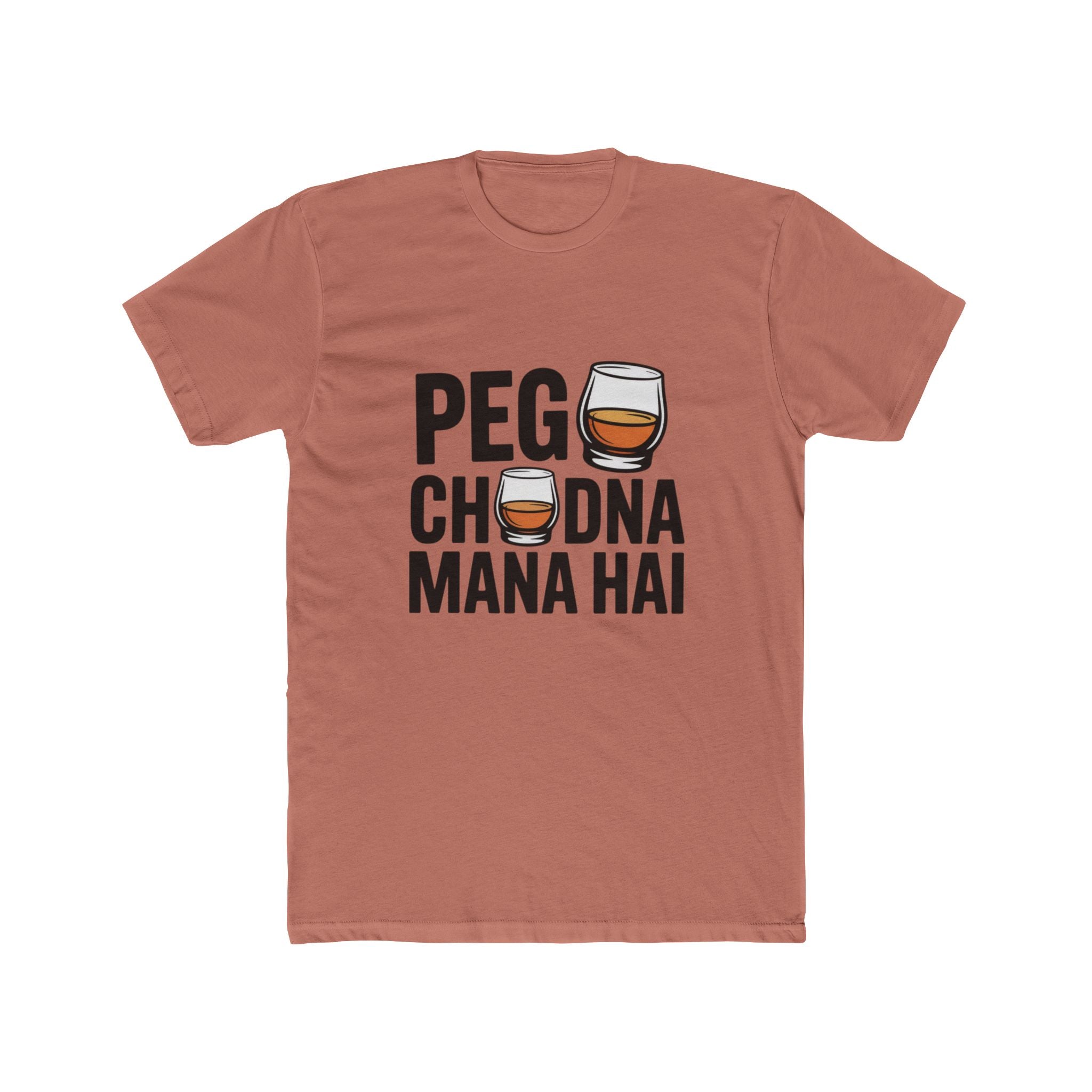 Peg Title with Glass Design Unisex Printed T-Shirt