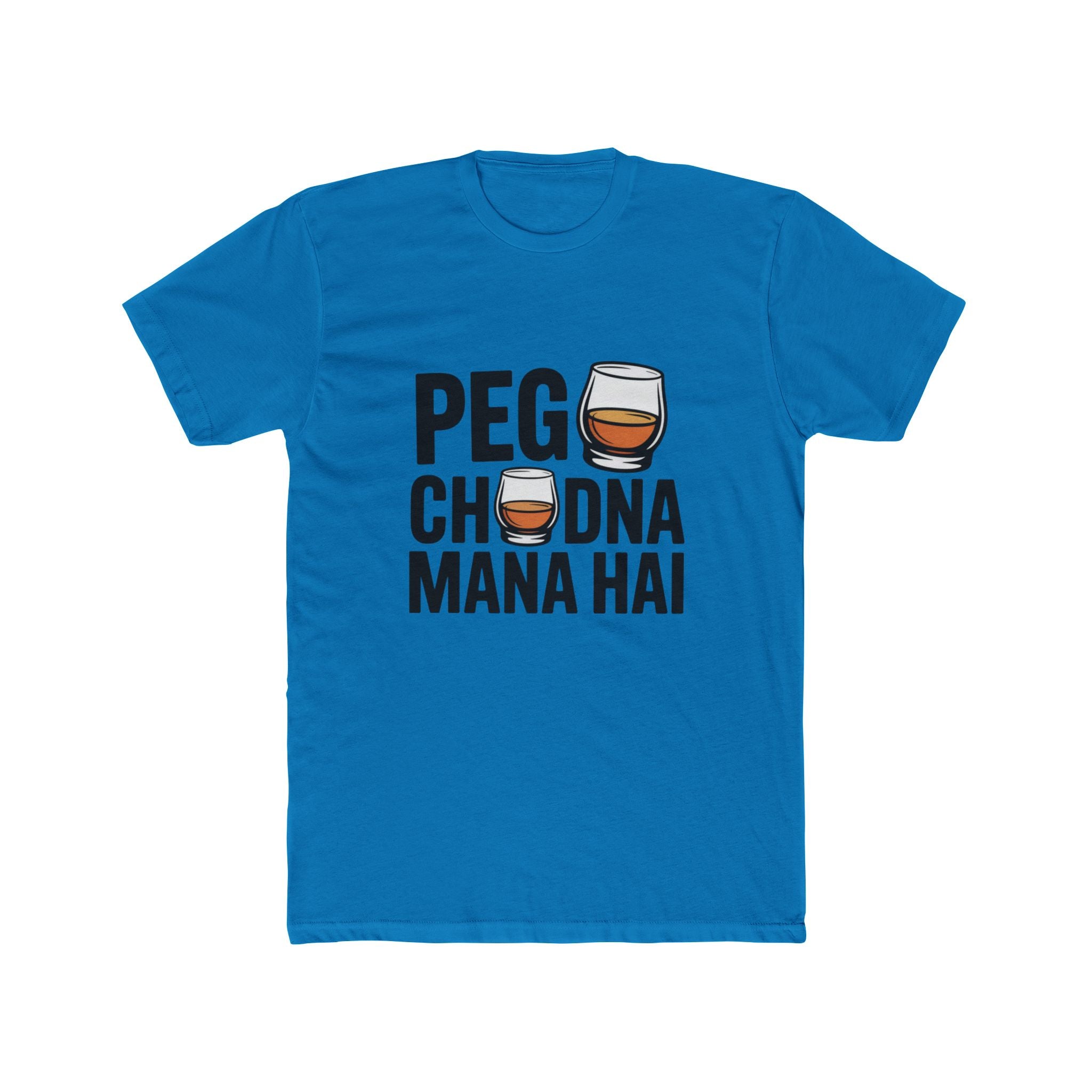 Peg Title with Glass Design Unisex Printed T-Shirt
