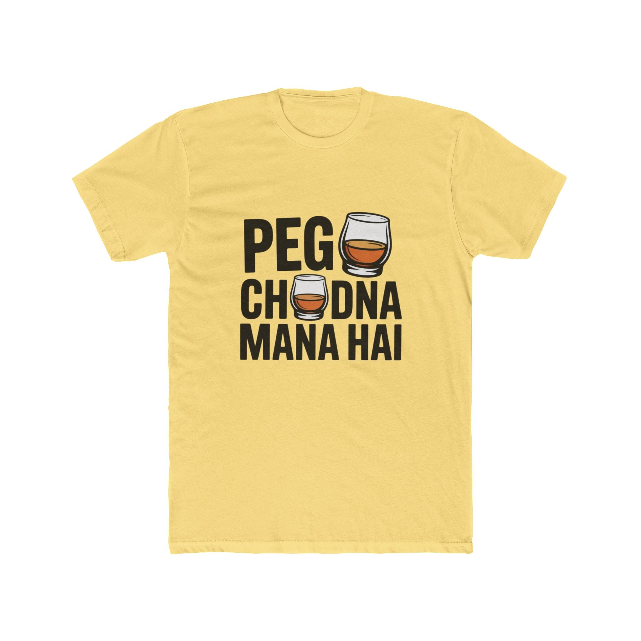 Peg Title with Glass Design Unisex Printed T-Shirt