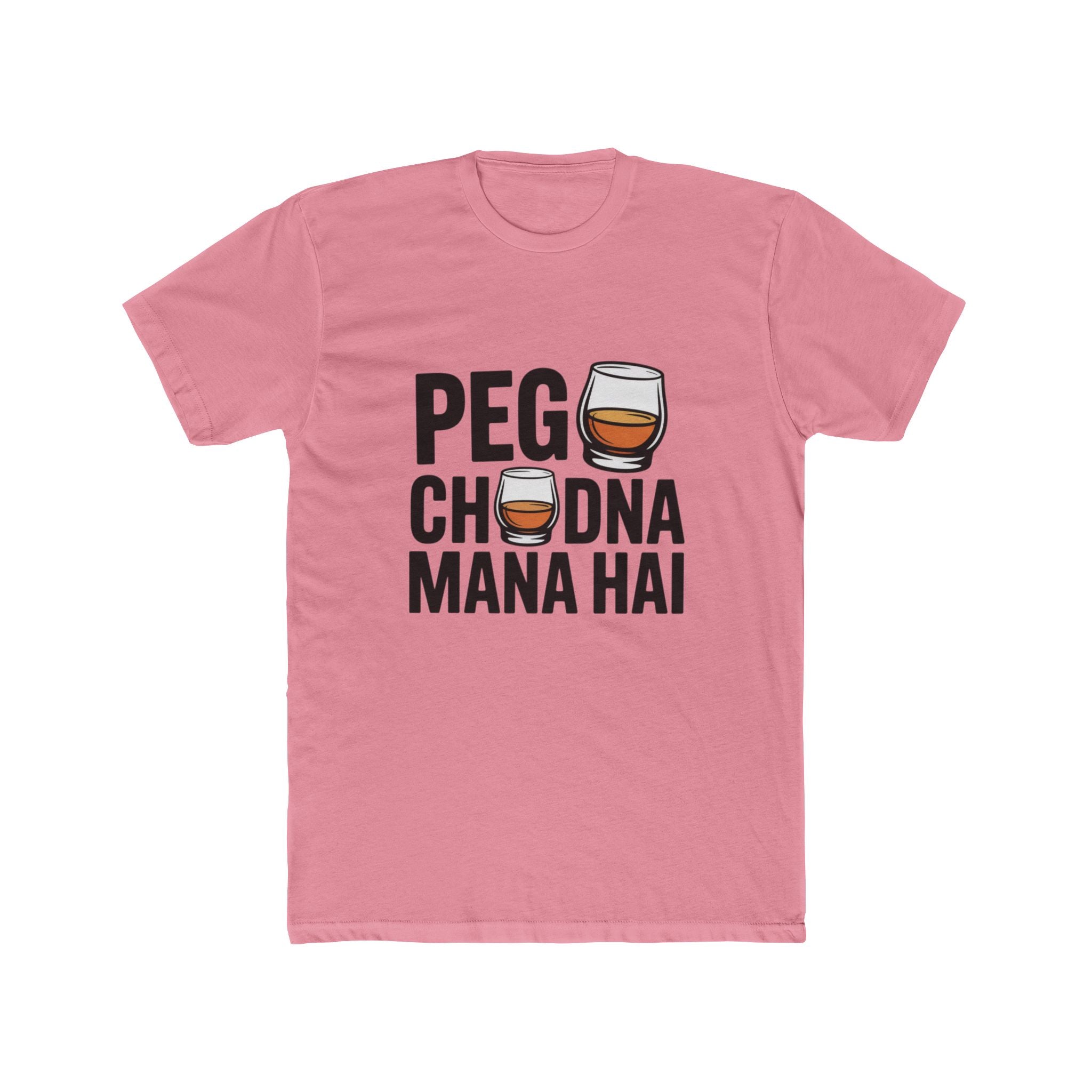 Peg Title with Glass Design Unisex Printed T-Shirt