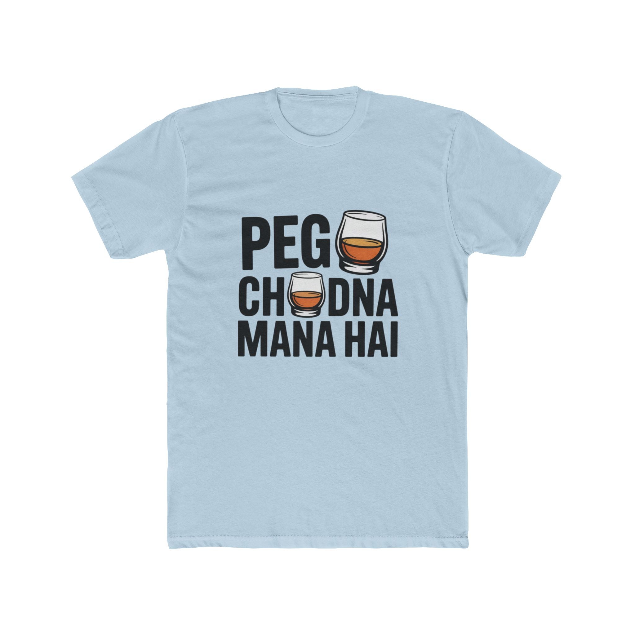 Peg Title with Glass Design Unisex Printed T-Shirt