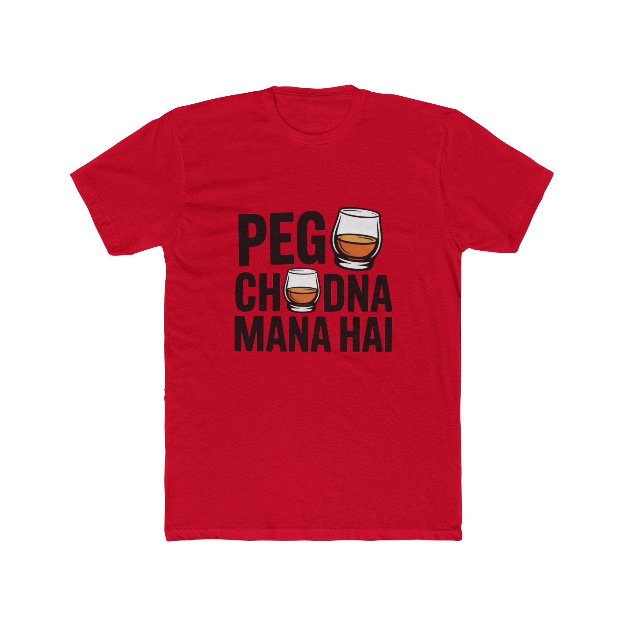 Peg Title with Glass Design Unisex Printed T-Shirt