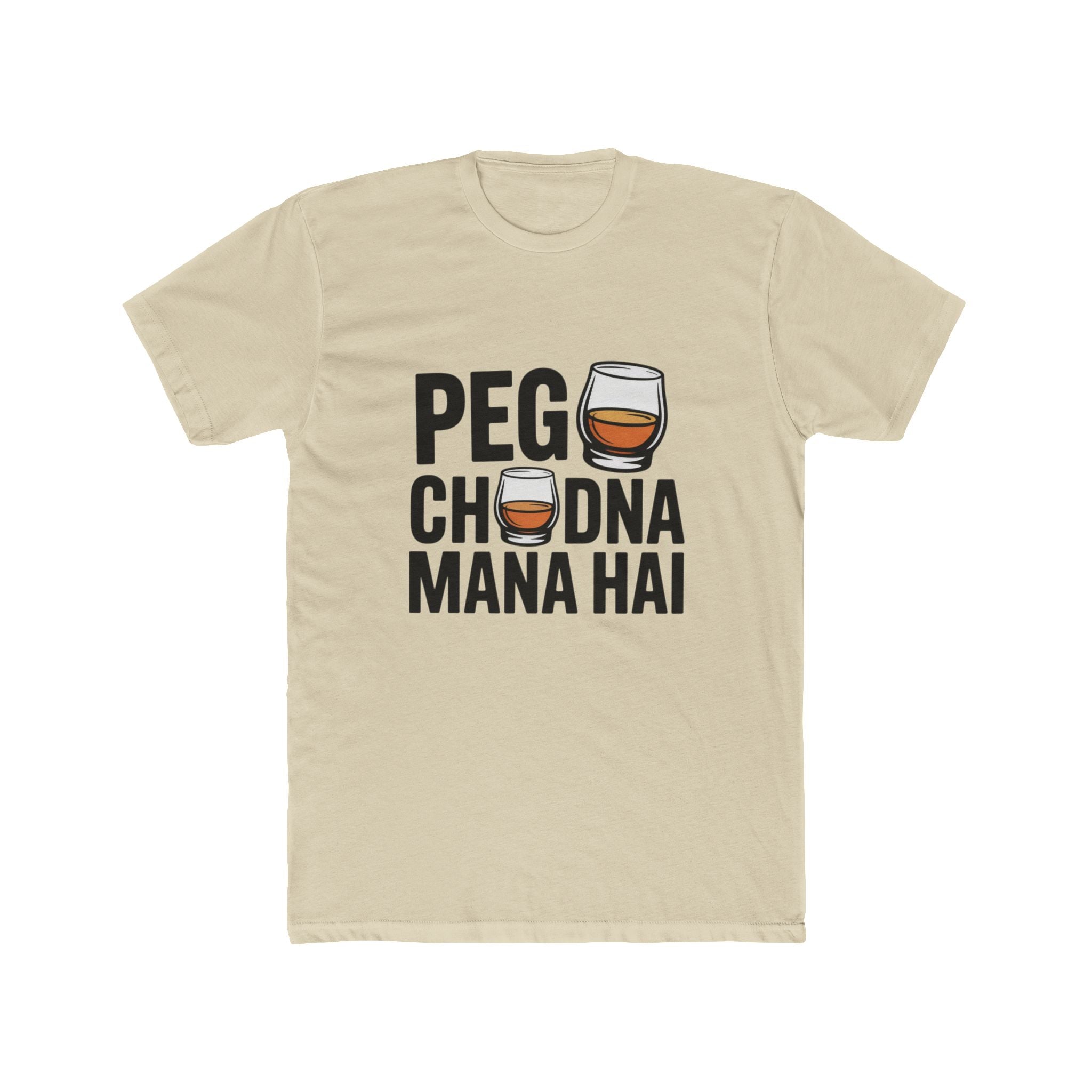 Peg Title with Glass Design Unisex Printed T-Shirt