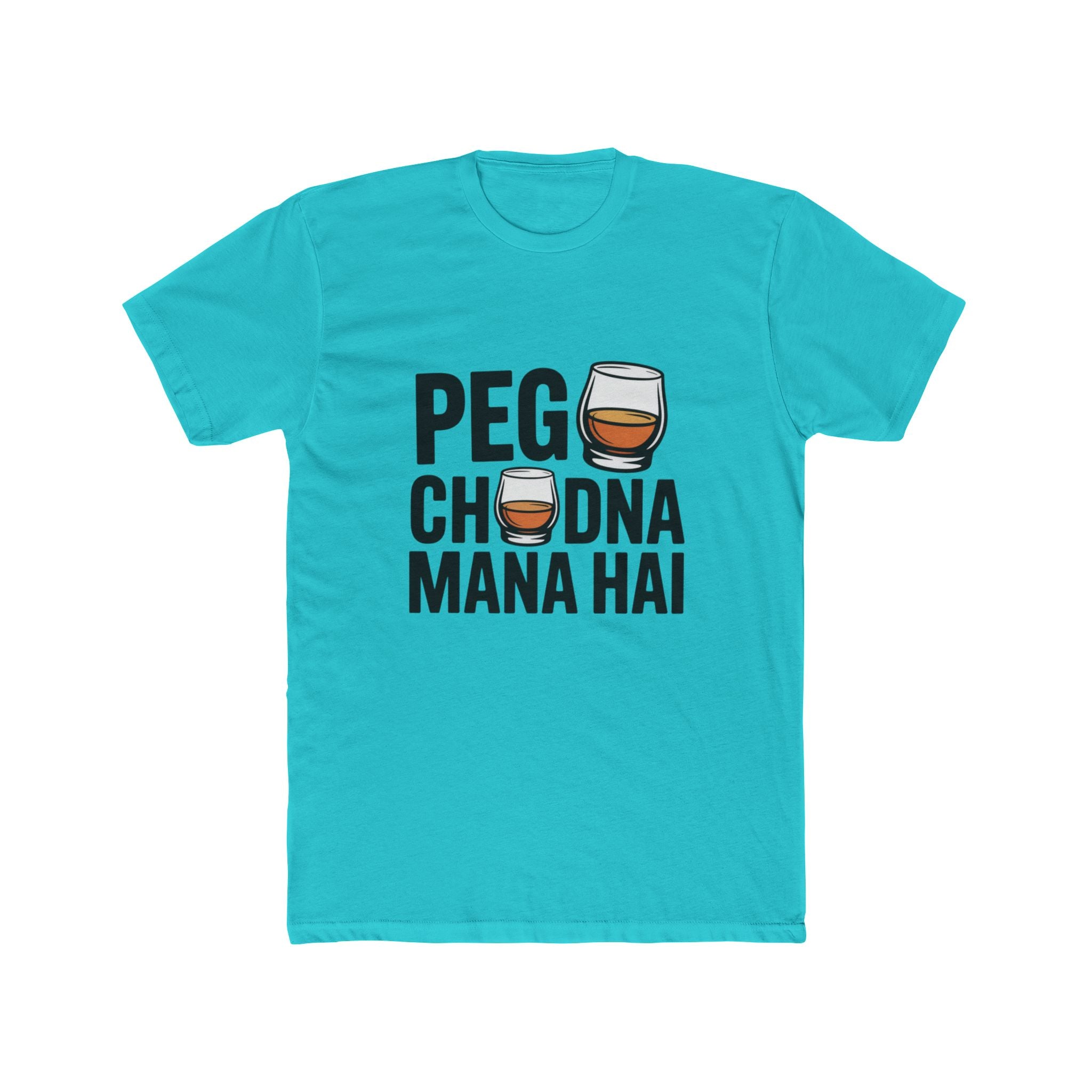 Peg Title with Glass Design Unisex Printed T-Shirt